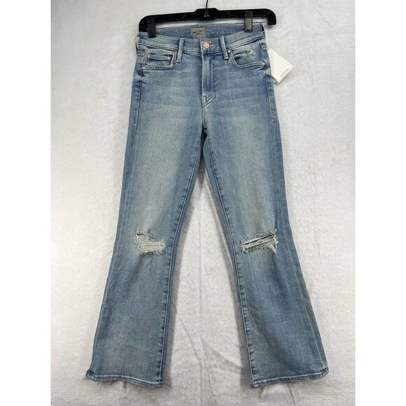 Mother The Outsider Ankle Crew Size 25 Poisoned Petals Mid Rise Cropped Jeans - Picture 1 of 9